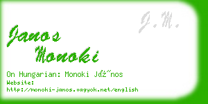 janos monoki business card